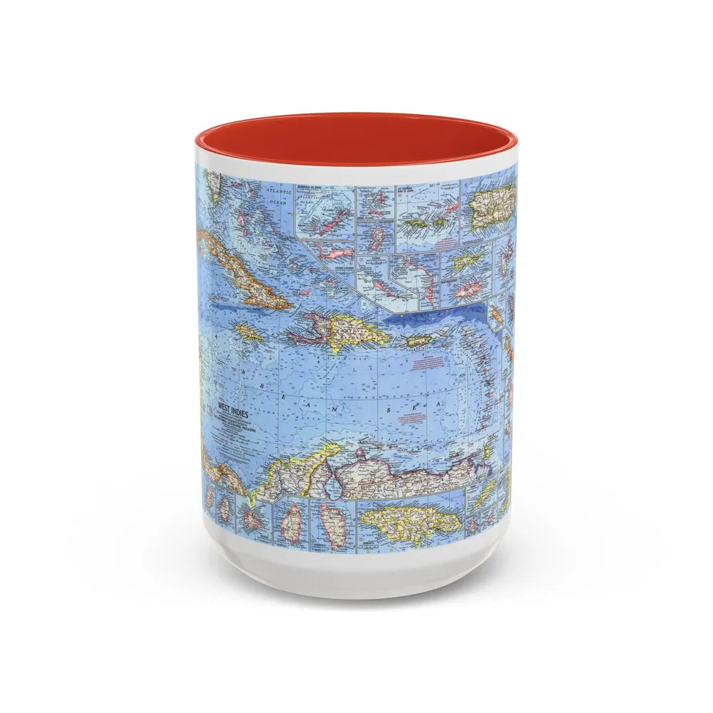 West Indies (1962) (Map) Accent Coffee Mug-15oz-Red-Go Mug Yourself