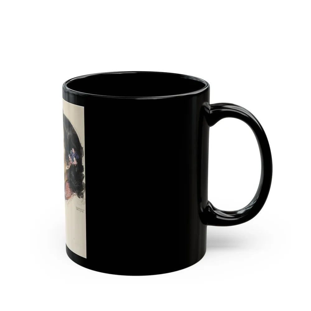 Colored Pencil Dual Portrait Illustration - Black Coffee Mug-Go Mug Yourself