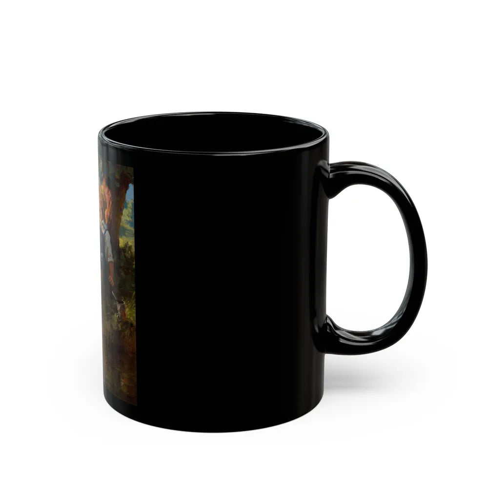 Boy Fishing - Black Coffee Mug-Go Mug Yourself