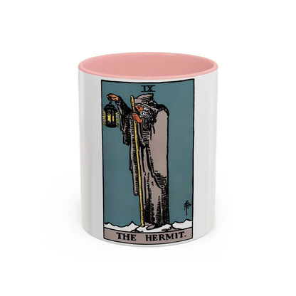 The Hermit (Tarot Card) Accent Coffee Mug-11oz-Pink-Go Mug Yourself