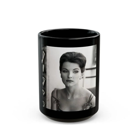 Debra Paget #572 (Vintage Female Icon) Black Coffee Mug-15oz-Go Mug Yourself