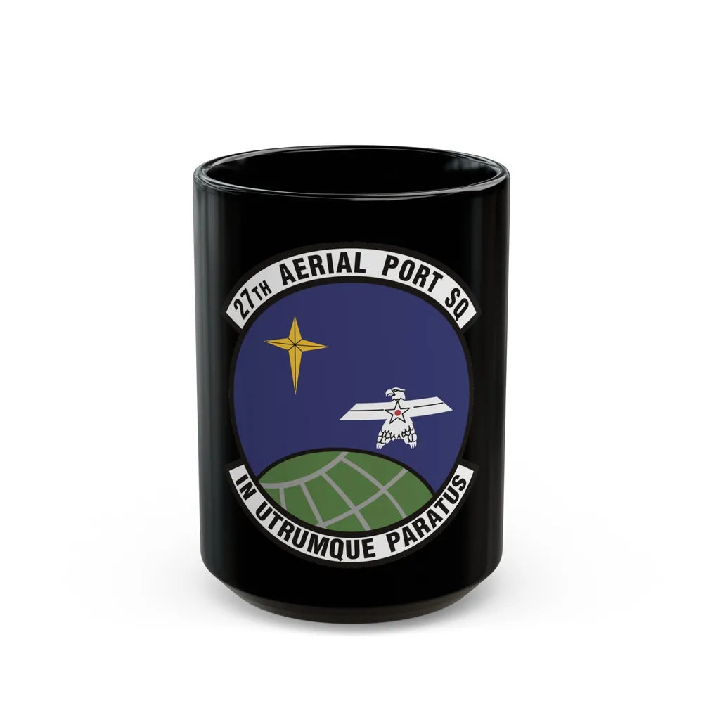 27th Aerial Port Squadron (U.S. Air Force) Black Coffee Mug-15oz-Go Mug Yourself