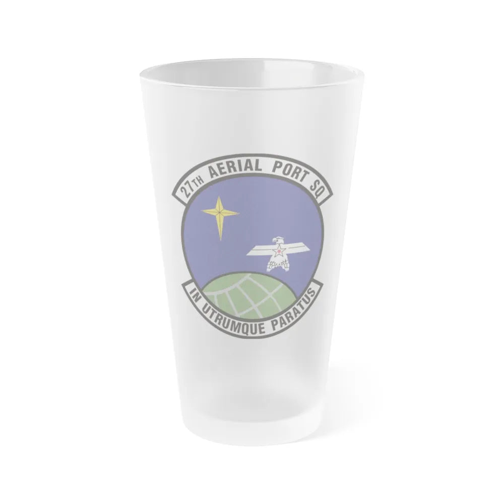 27th Aerial Port Squadron (U.S. Air Force) Frosted Pint Glass 16oz-16oz-Frosted-Go Mug Yourself