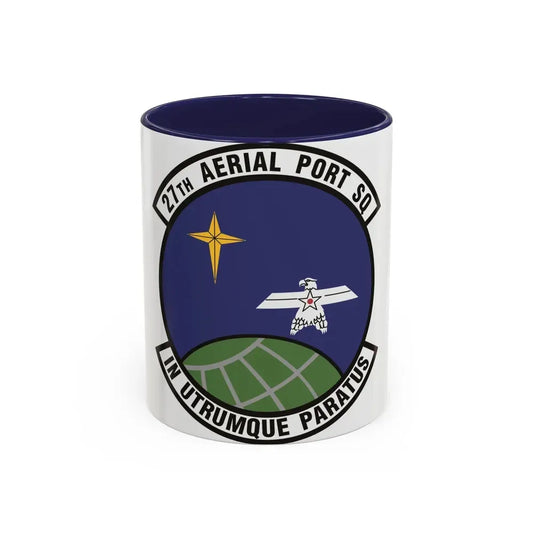 27th Aerial Port Squadron (U.S. Air Force) Accent Coffee Mug 11oz Navy - Go Mug Yourself