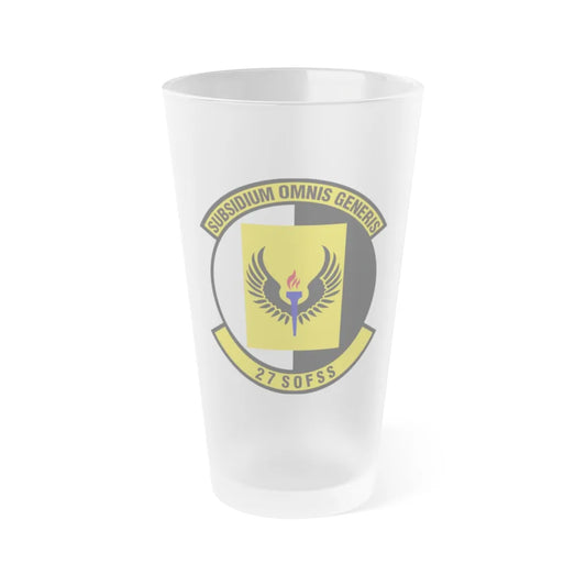 27th Special Operations Force Support Squadron (U.S. Air Force) Frosted Pint Glass 16oz-Go Mug Yourself