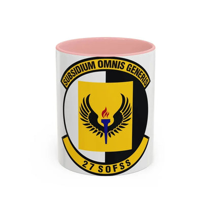 27th Special Operations Force Support Squadron (U.S. Air Force) Accent Coffee Mug 11oz Pink - Go Mug Yourself