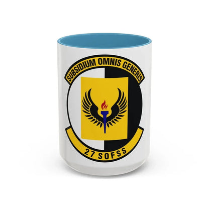 27th Special Operations Force Support Squadron (U.S. Air Force) Accent Coffee Mug 15oz Light Blue - Go Mug Yourself