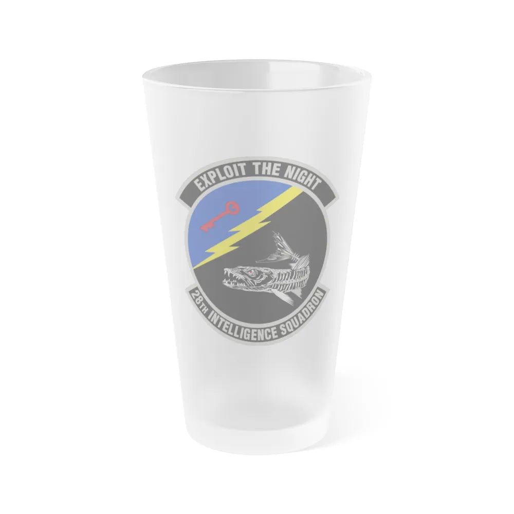 28 Intelligence Squadron AFRC (U.S. Air Force) Frosted Pint Glass 16oz-16oz-Frosted-Go Mug Yourself