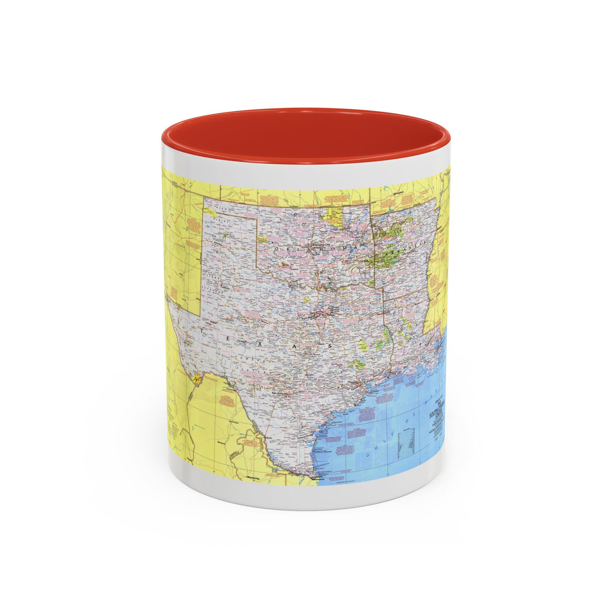 USA - South Central States 1 (1974) (Map) Accent Coffee Mug