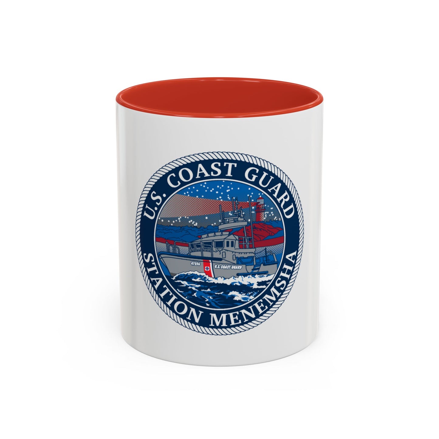 USCG STA MENEMSHA (U.S. Coast Guard) Accent Coffee Mug