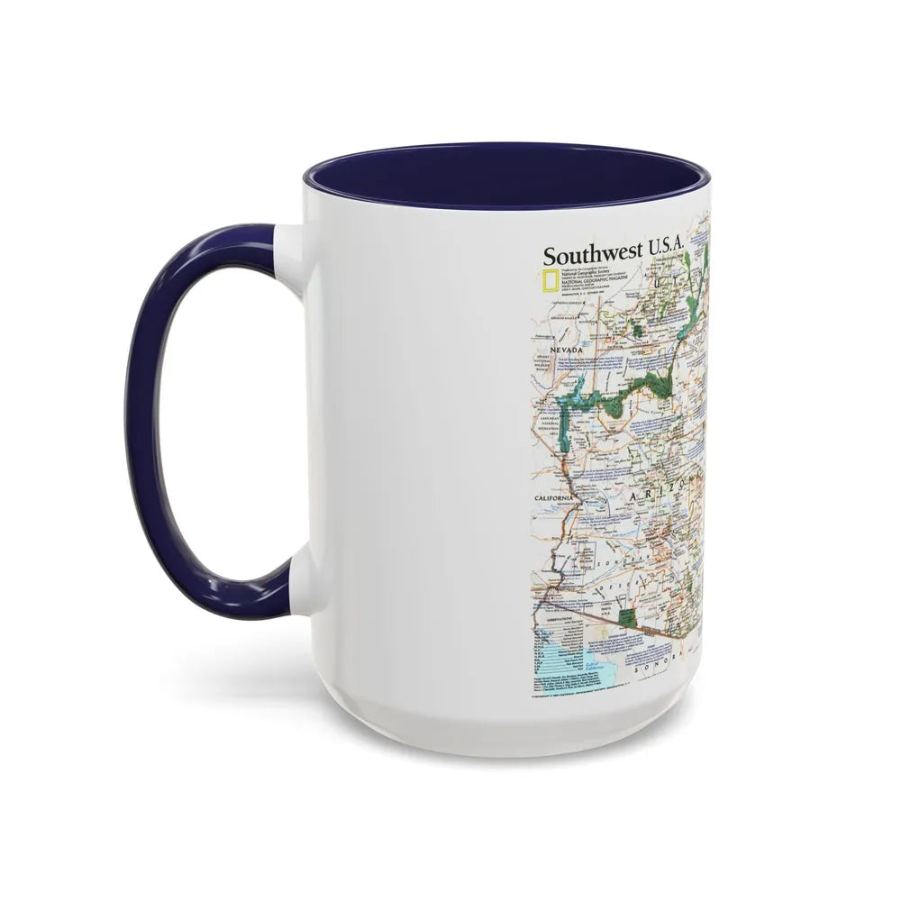 USA - Southwest (1992) (Map) Accent Coffee Mug-Go Mug Yourself