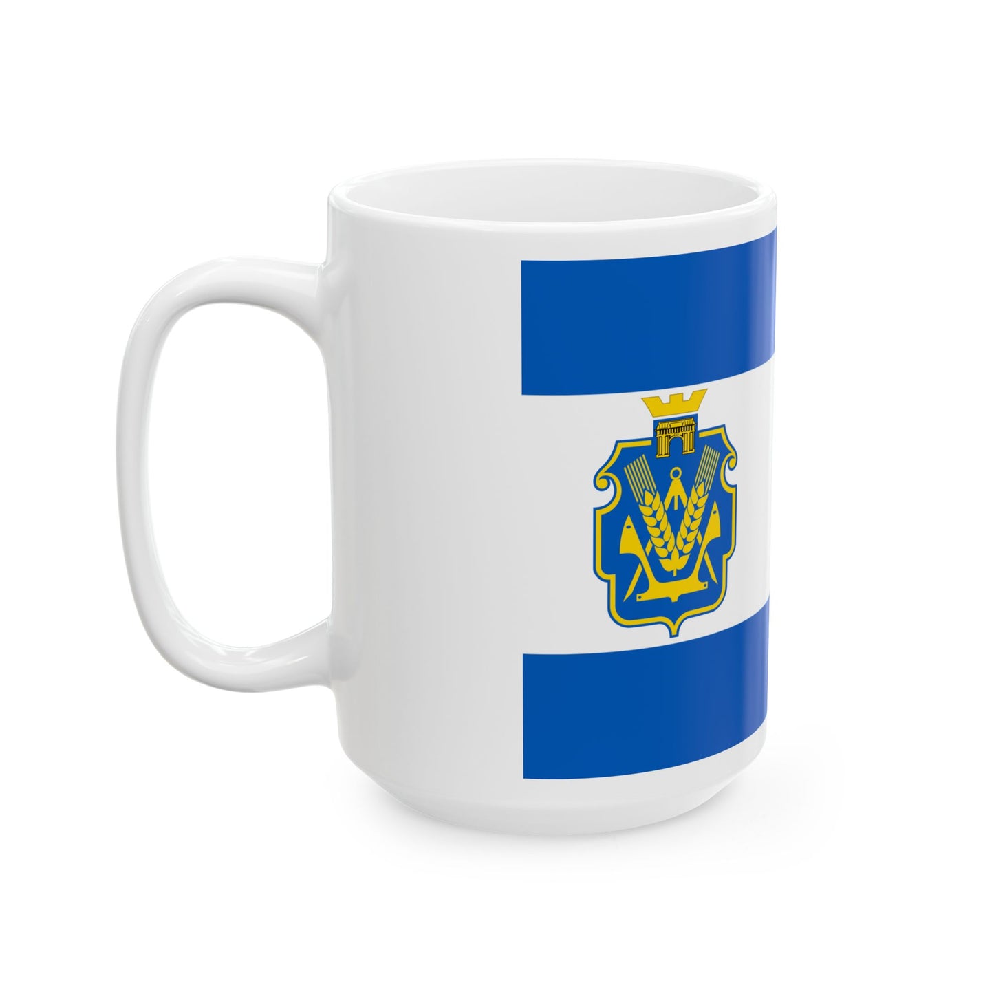 Drapeau de l'oblast de Kherson en Ukraine - Tasse à café blanche