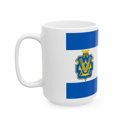 Drapeau de l'oblast de Kherson en Ukraine - Tasse à café blanche