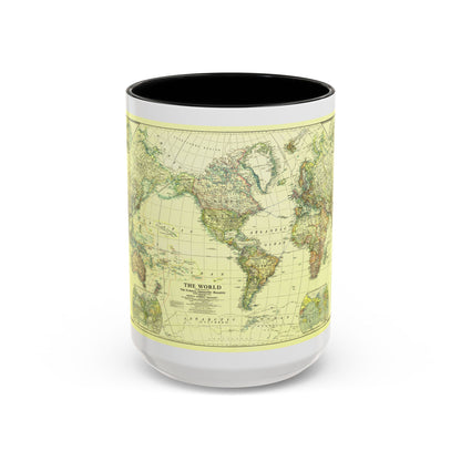 World Map - Political Divisions (1922) (Map) Accent Coffee Mug