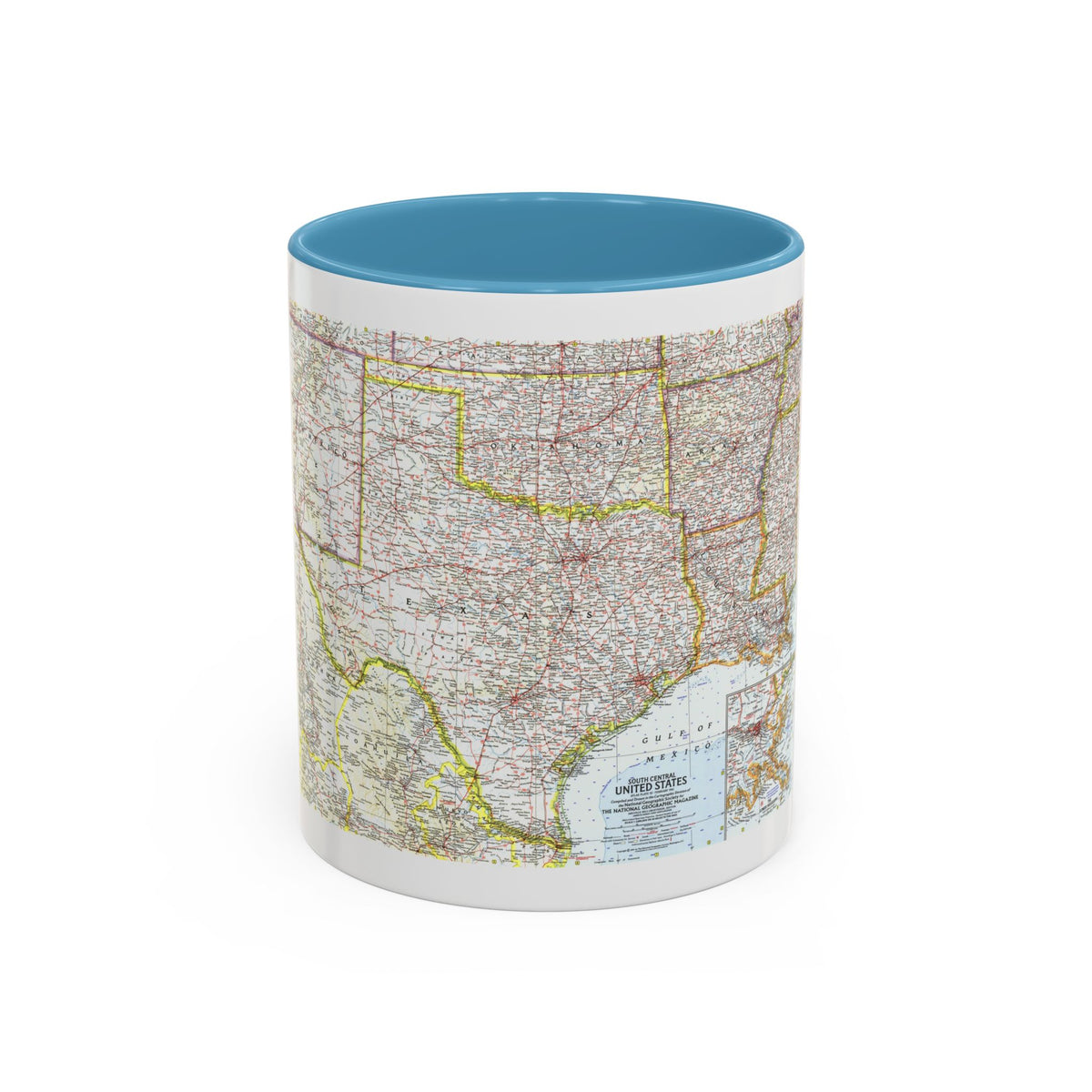 USA - South Central (1961) (Map) Accent Coffee Mug