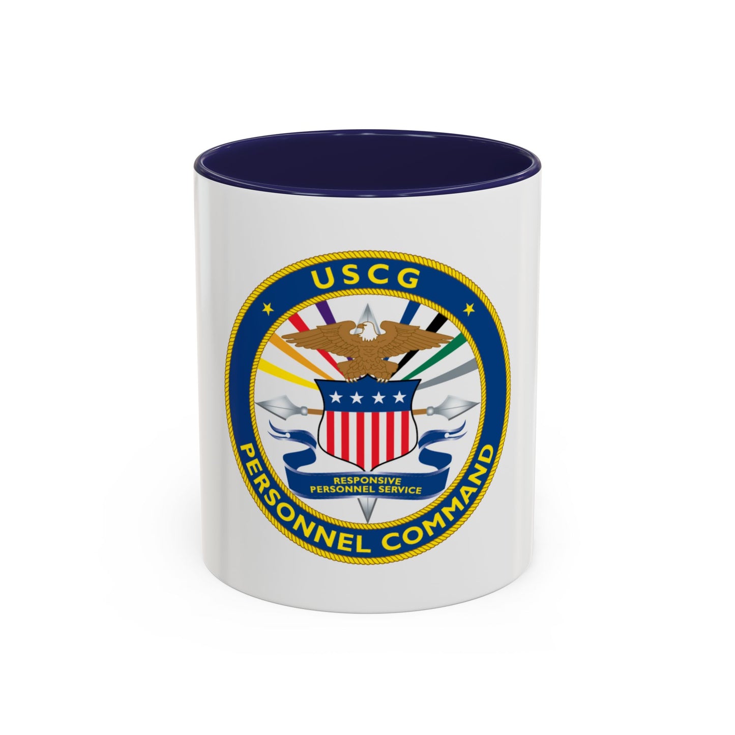 USCG Personnel Command (U.S. Coast Guard) Accent Coffee Mug