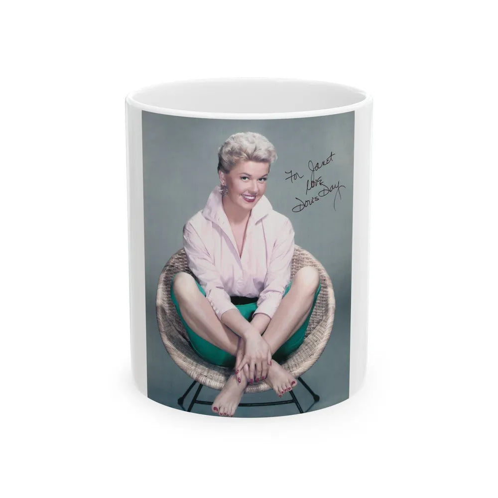 Doris Day #111 (Vintage Female Icon) White Coffee Mug-11oz-Go Mug Yourself