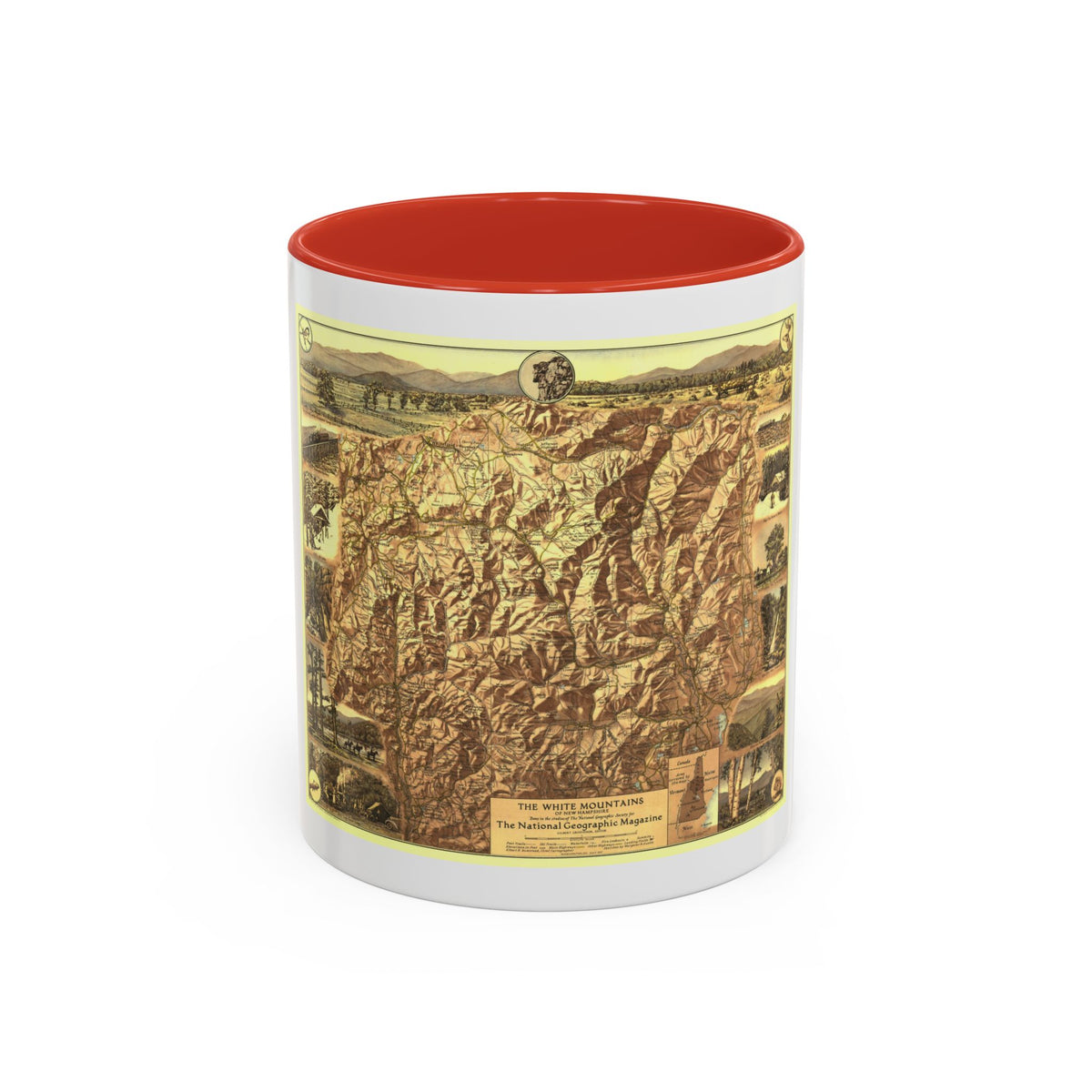 USA - New Hampshire's White Mountains (1937) (Map) Accent Coffee Mug