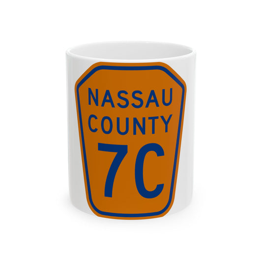 Nassau County 7C NY (New York) (Road Sign) White Coffee Mug