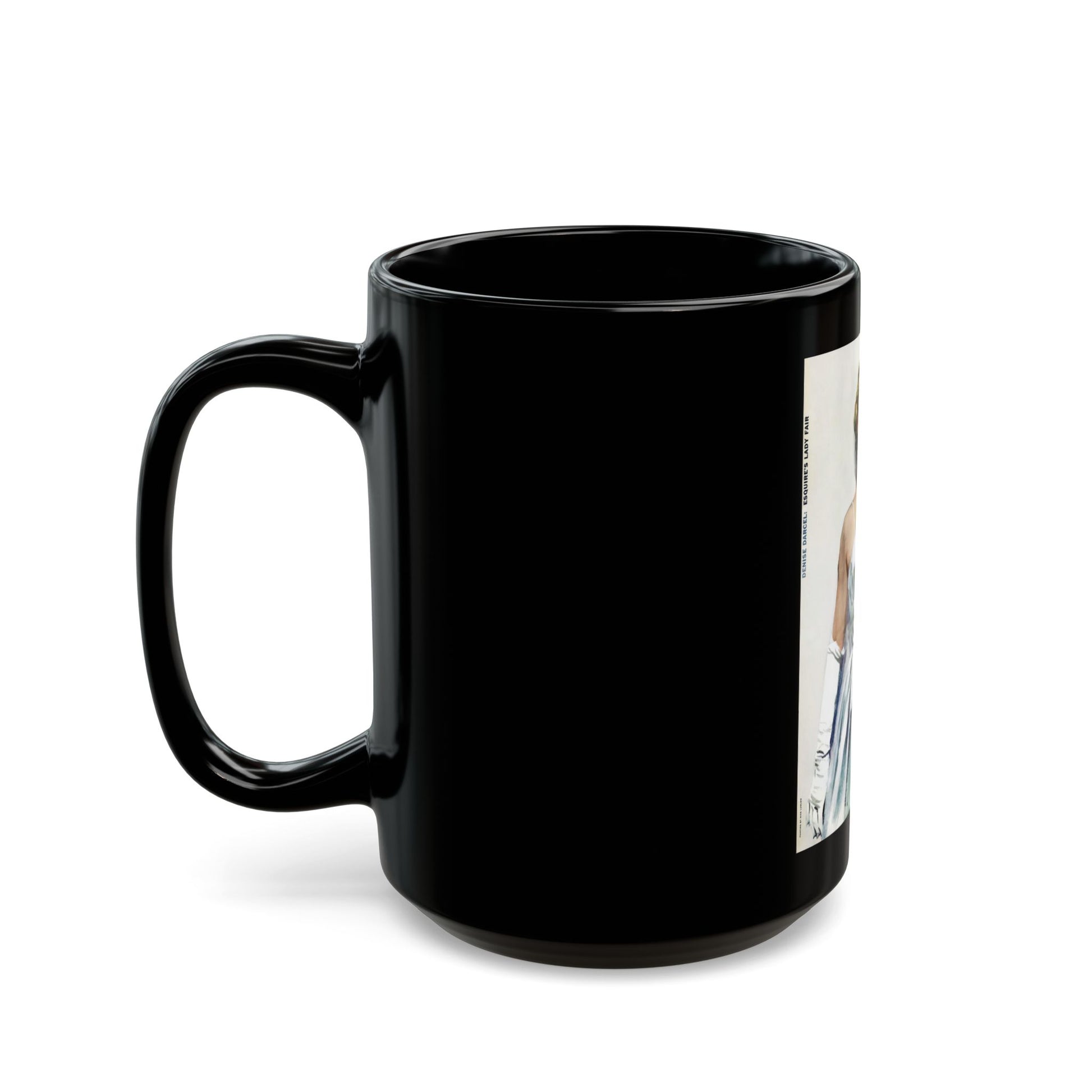 Denise Darcel - Esquire's Lady Fair, Esquire, April 1956 - Black Coffee Mug-Go Mug Yourself