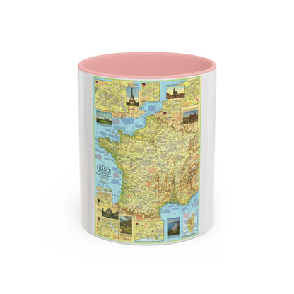 France - A Traveller's Map 1 (1971) (Map) Accent Coffee Mug