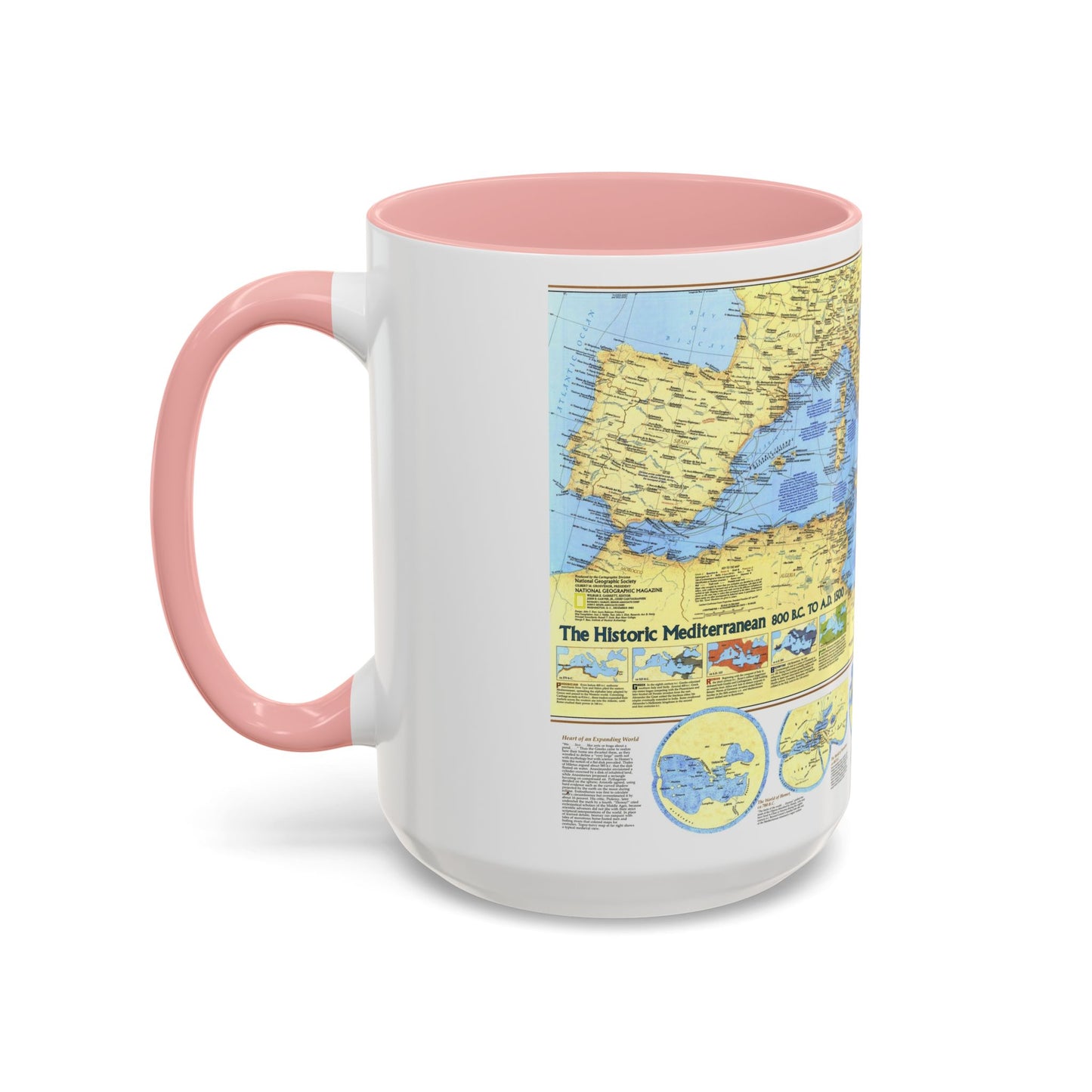 Mediterranean - Historic , 800 BC to AD 1500 (1982) (Map) Accent Coffee Mug