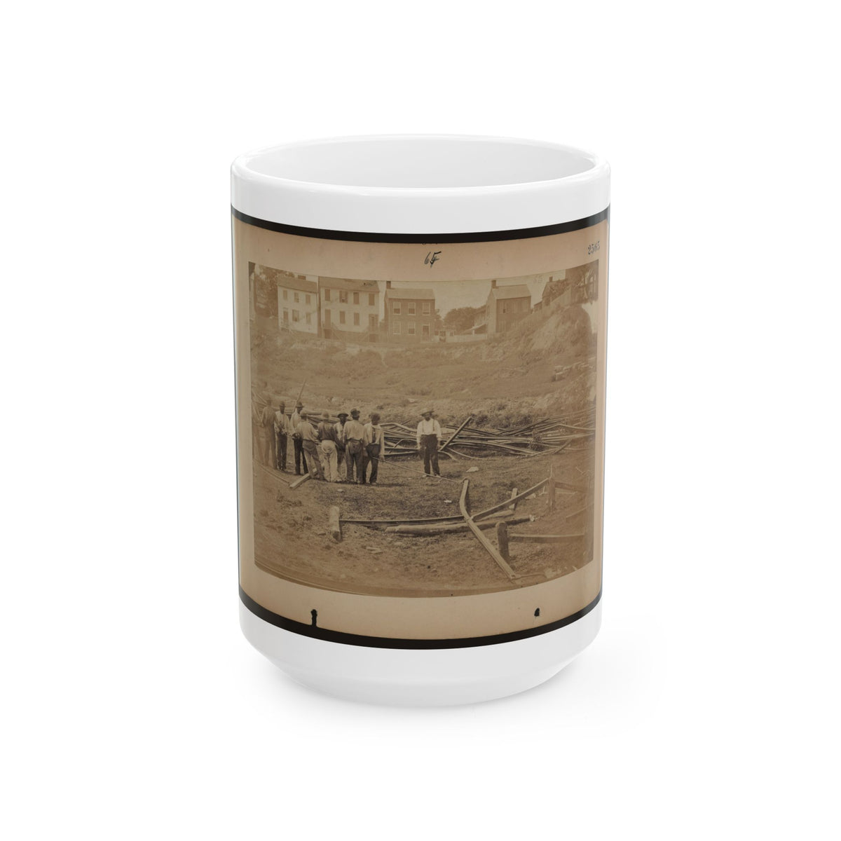 Railroad Construction Workers Straightening Track (U.S. Civil War) White Coffee Mug