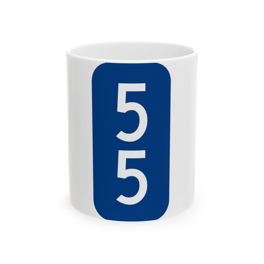 Warren County 55 NY tab (New York) (Road Sign) White Coffee Mug
