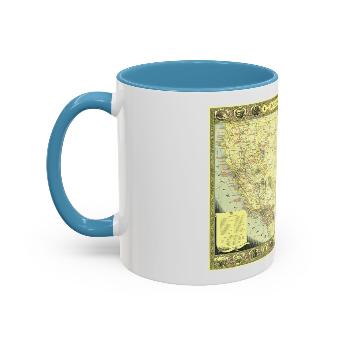 USA - Southwestern (1940) (Map) Accent Coffee Mug