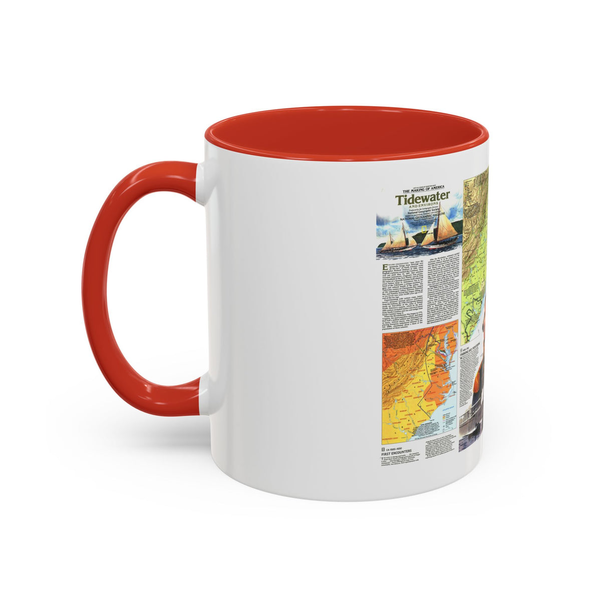 USA - Tidewater and Environs 2 (1988) (Map) Accent Coffee Mug
