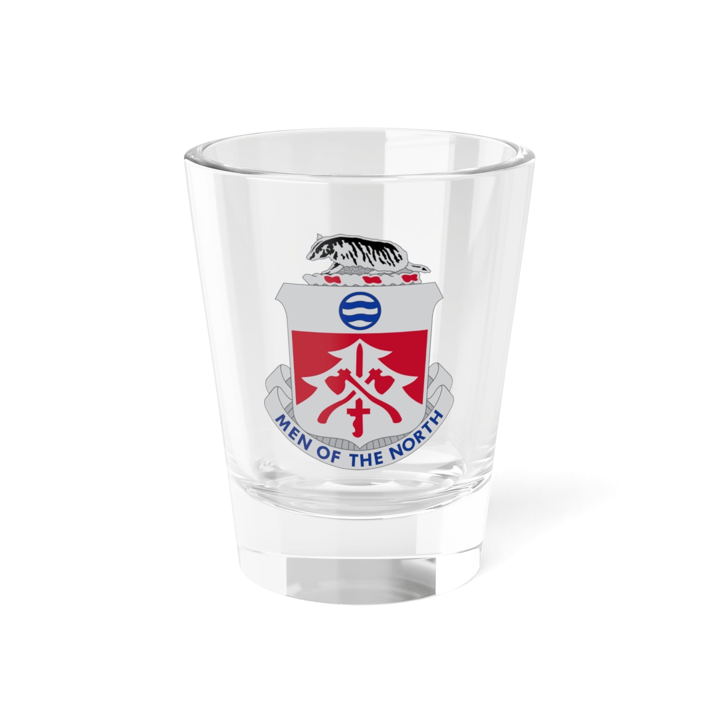 Verre à liqueur du bataillon du génie 724 (armée américaine) 1,5 oz