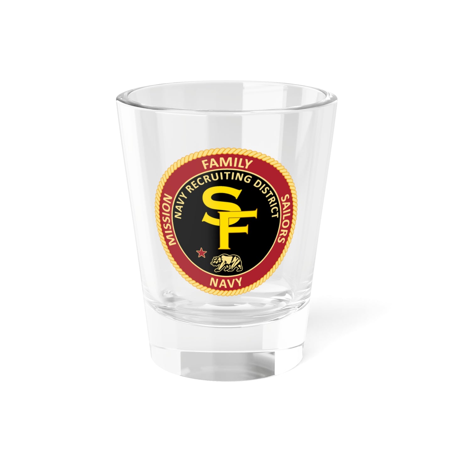 Verre à liqueur du district de recrutement de la marine de San Francisco (US Navy) 1,5 oz