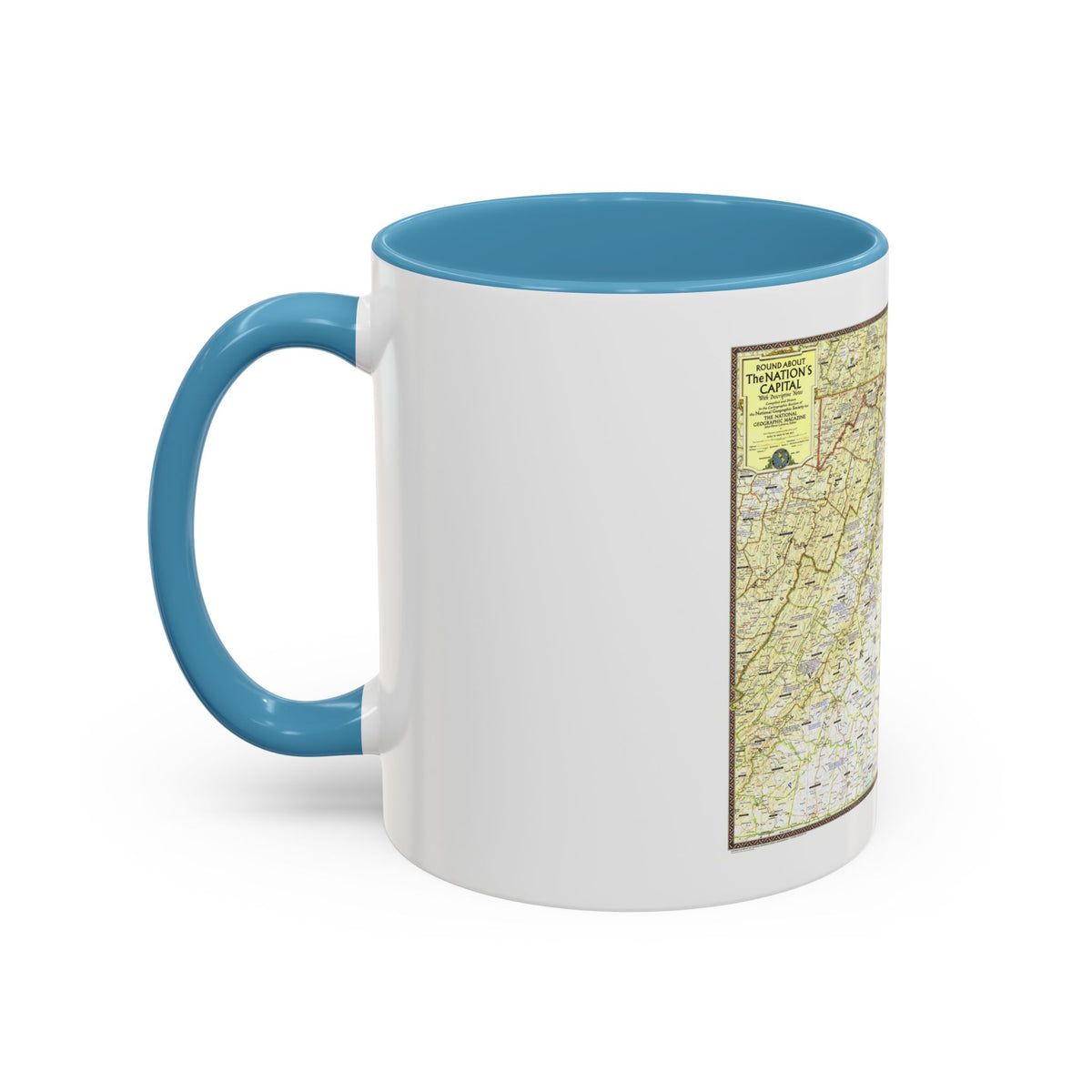 USA - Round About the Nation's Capital (1956) (Map) Accent Coffee Mug