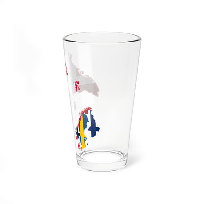 Flag map of the Nordic countries (Denmark) Pint Glass 16oz