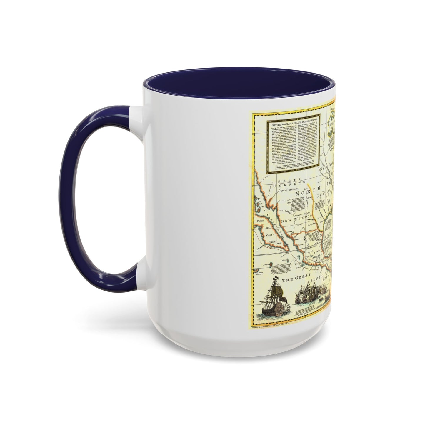 North America - Colonization and Trade (1977) (Map) Accent Coffee Mug