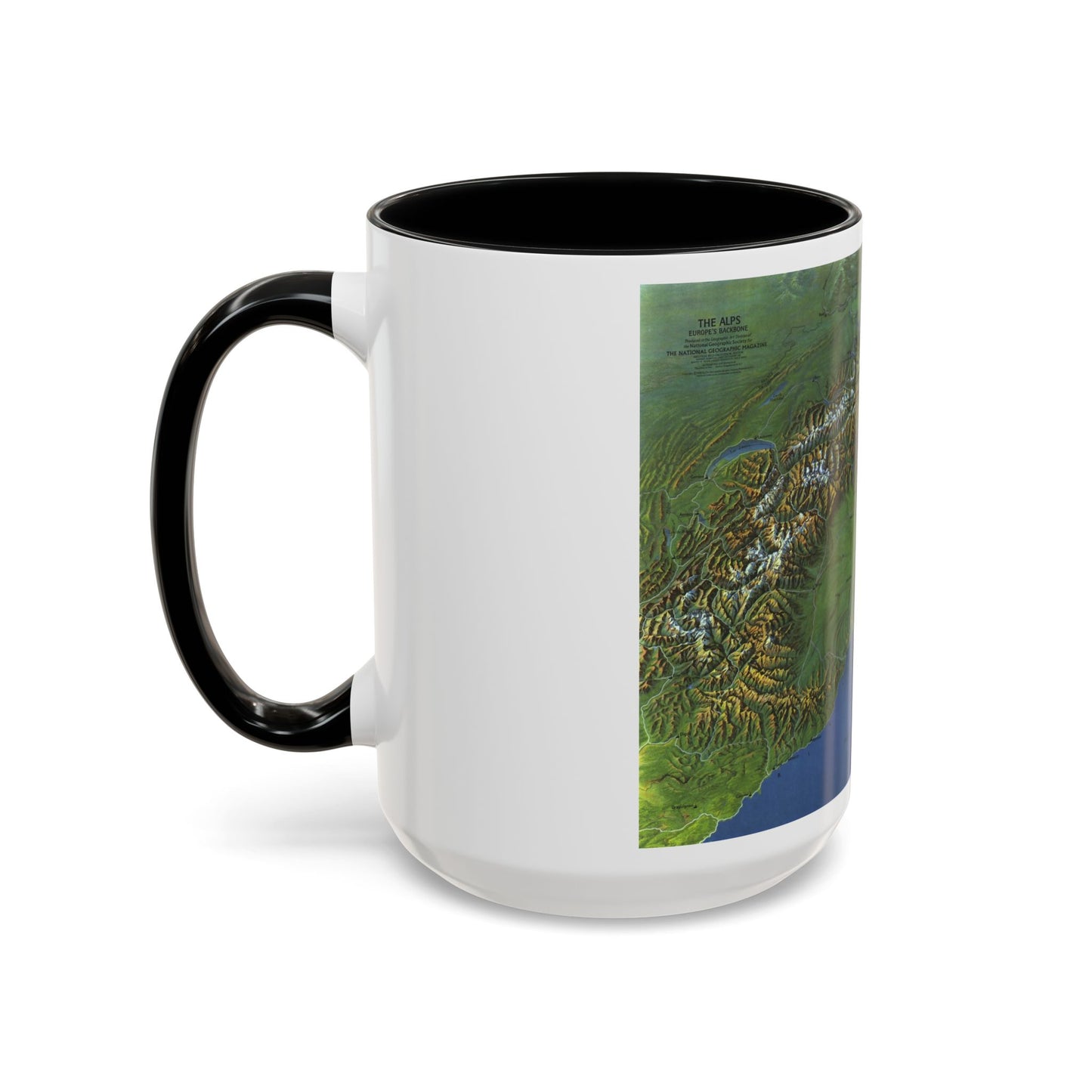 Alps, The - Europe's Backbone (1965) (Map) Accent Coffee Mug