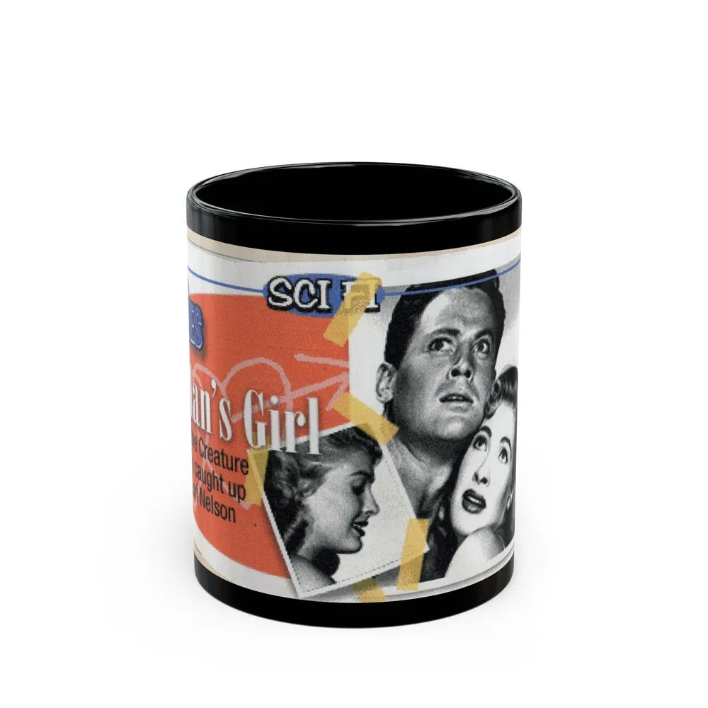 Lori Nelson #53 - Printed & Scanned (Vintage Female Icon) Black Coffee Mug-11oz-Go Mug Yourself