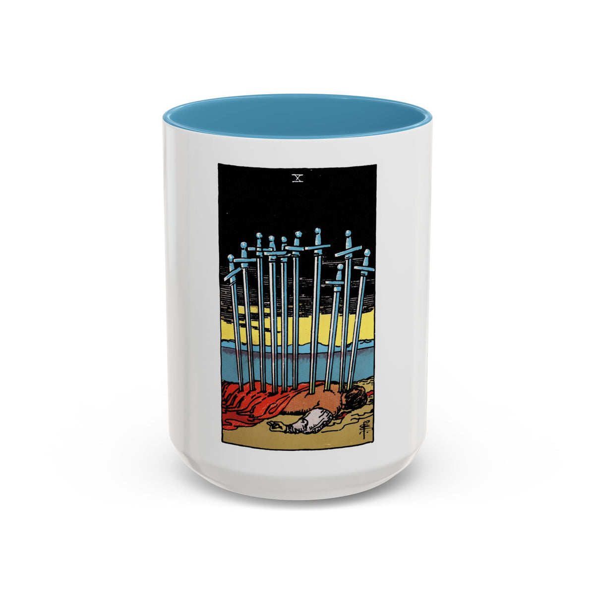 The 10 of Swords (Tarot Card) Accent Coffee Mug