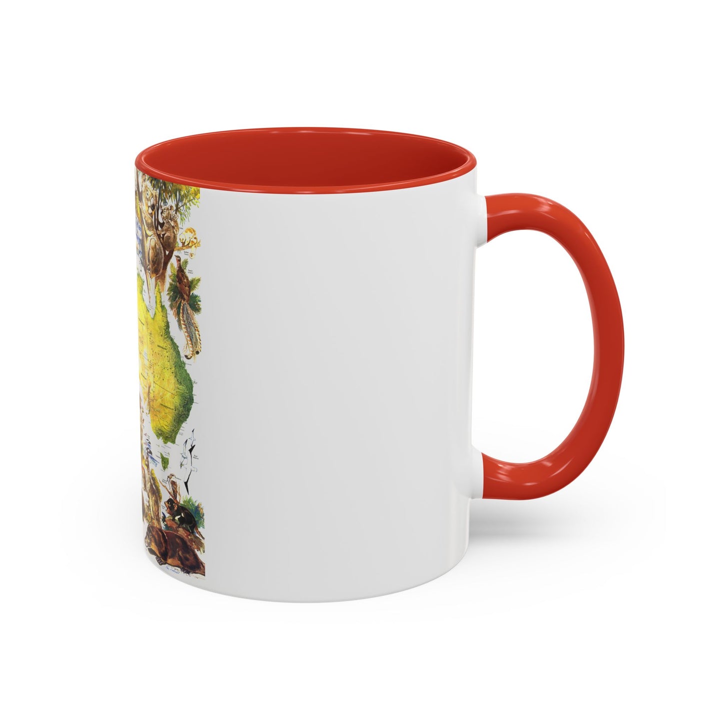 Australia- Land of Living Fossils (1979) (Map) Accent Coffee Mug