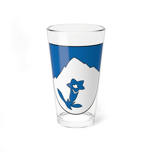 Coat of Arms of Vysoké Tatry (Slovakia) (Coat of Arms) Pint Glass 16oz