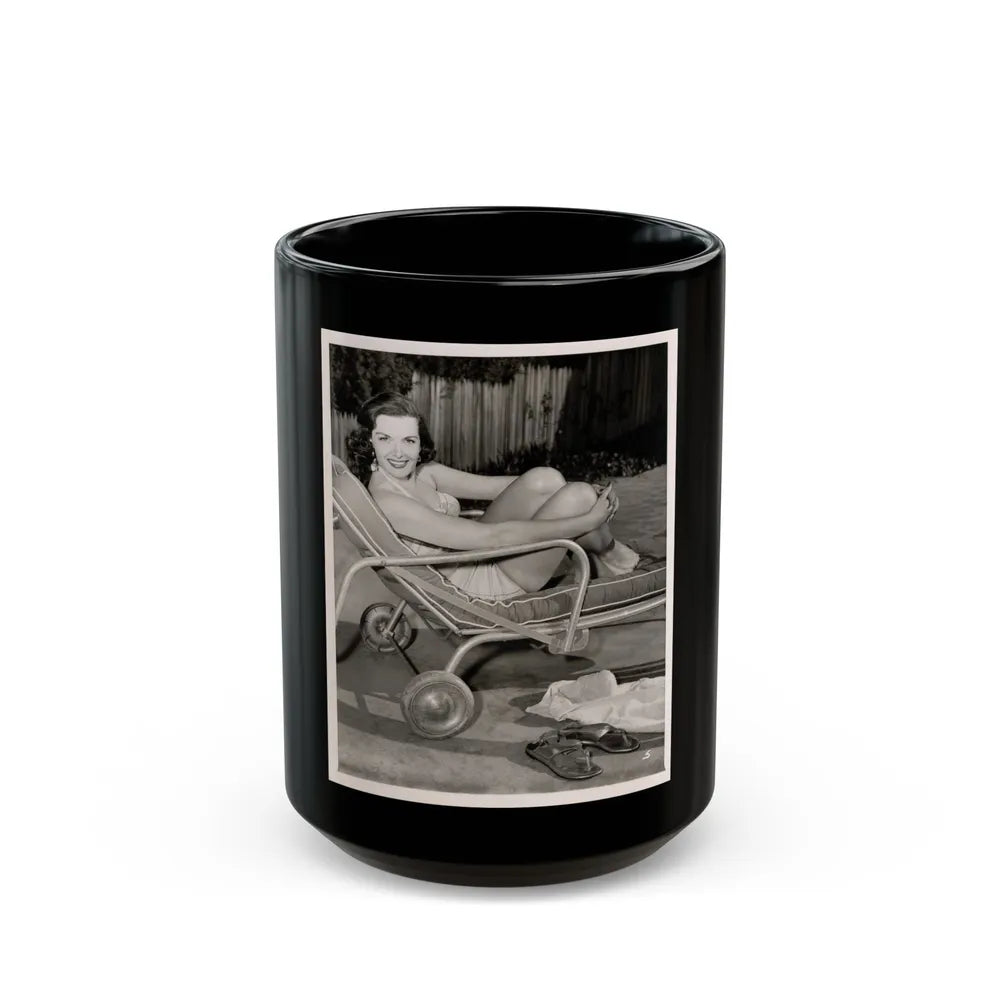 Jane Russell #132 (Vintage Female Icon) Black Coffee Mug-15oz-Go Mug Yourself