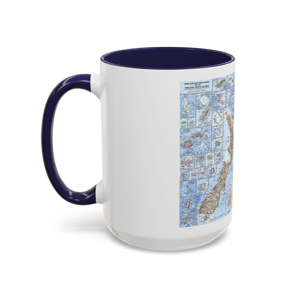 New Zealand, New Guinea (1962) (Map) Accent Coffee Mug