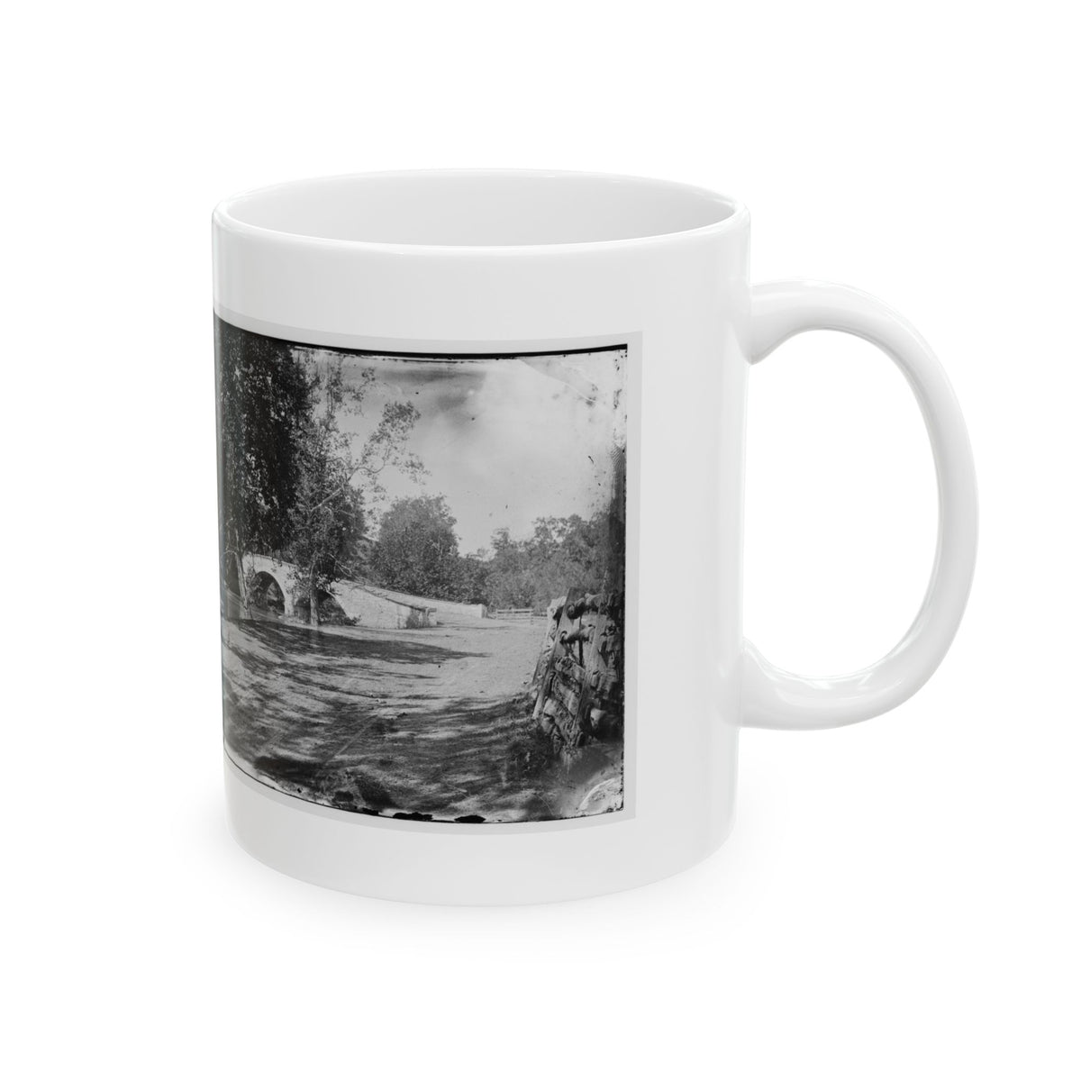 Antietam, Maryland. Burnside Bridge From The Southeast (U.S. Civil War) White Coffee Mug