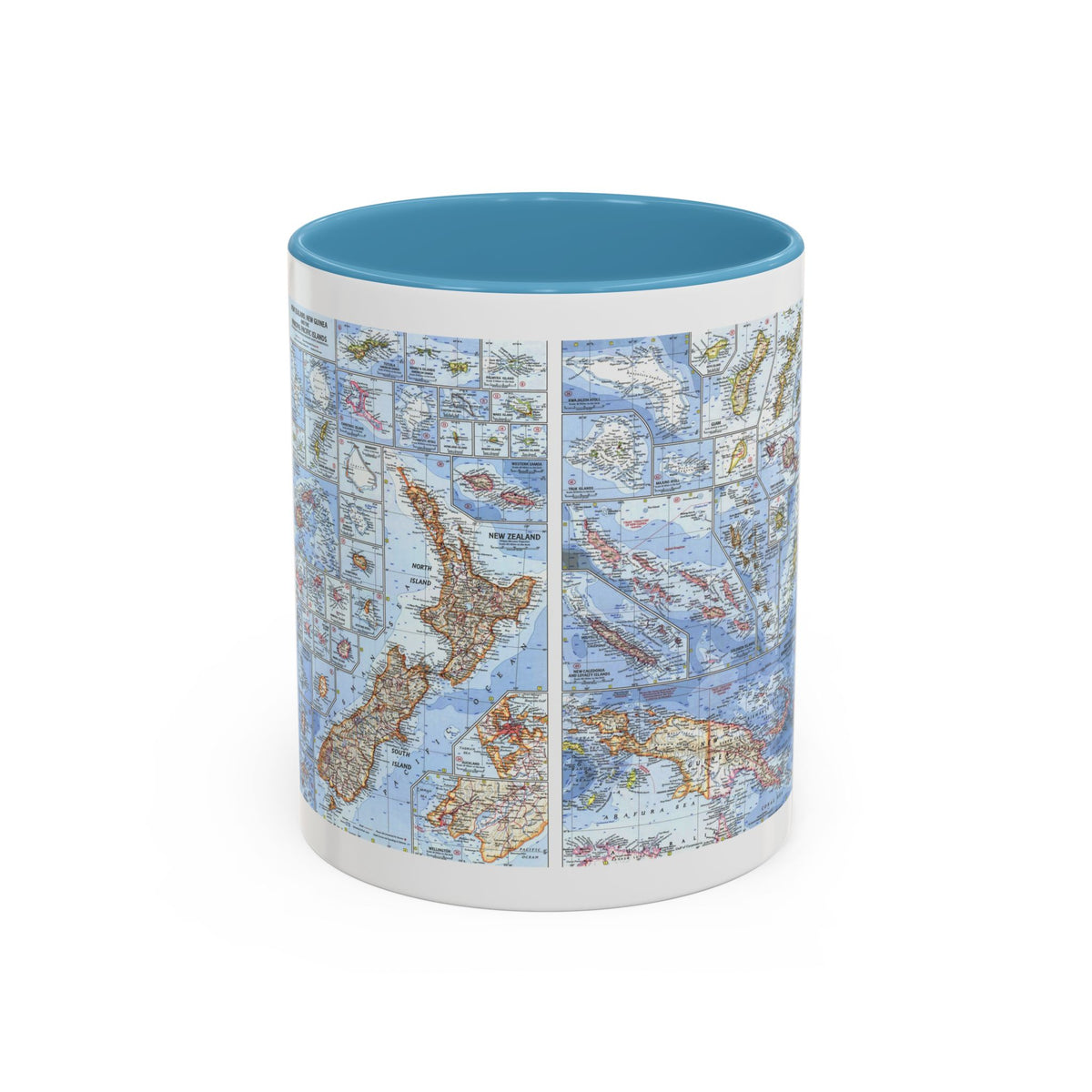 New Zealand, New Guinea (1962) (Map) Accent Coffee Mug
