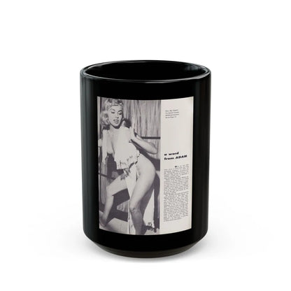 Jeanne Carmen #104 (Vintage Female Icon) Black Coffee Mug-15oz-Go Mug Yourself