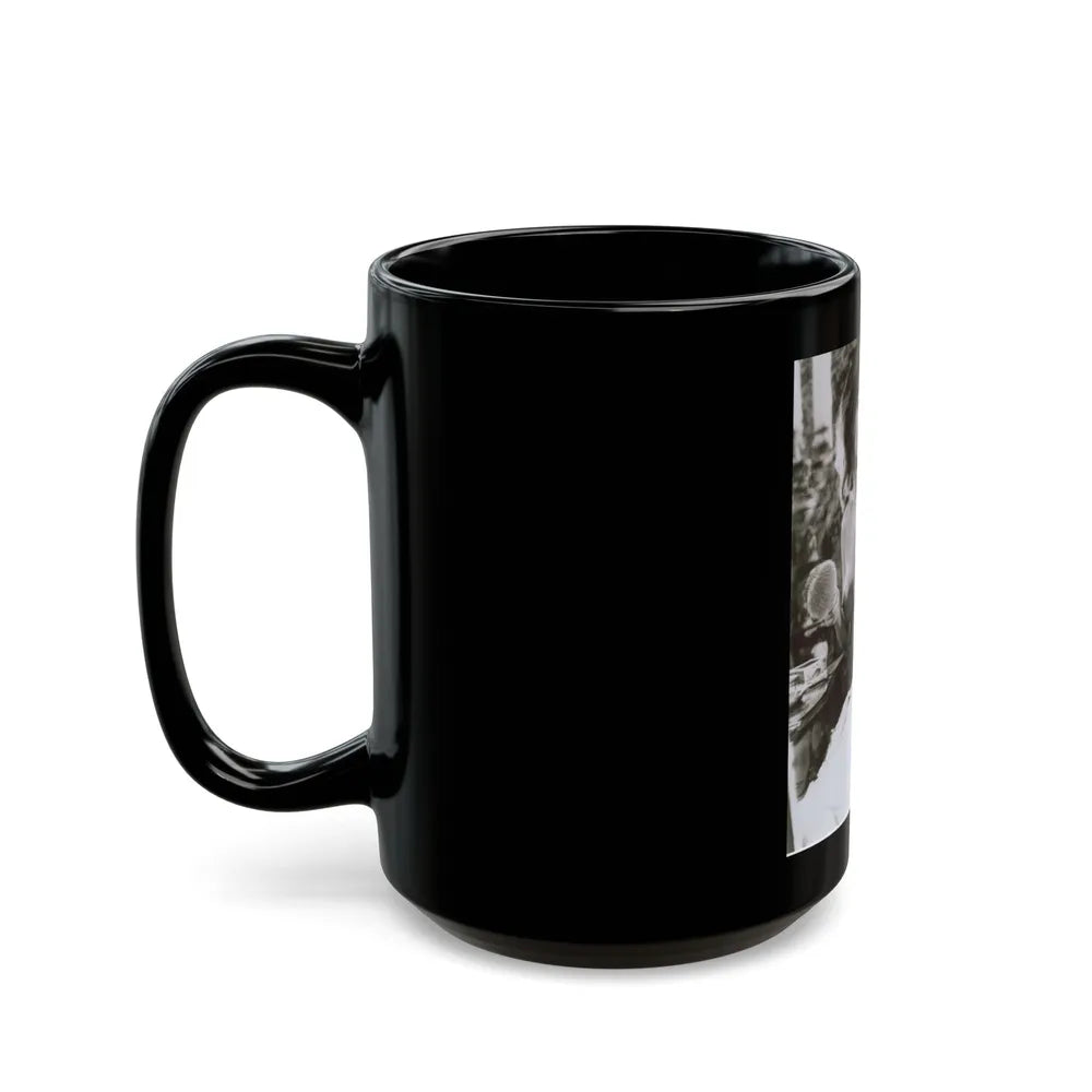 Ingrid Pitt #124 - Topless (Vintage Female Icon) Black Coffee Mug-Go Mug Yourself