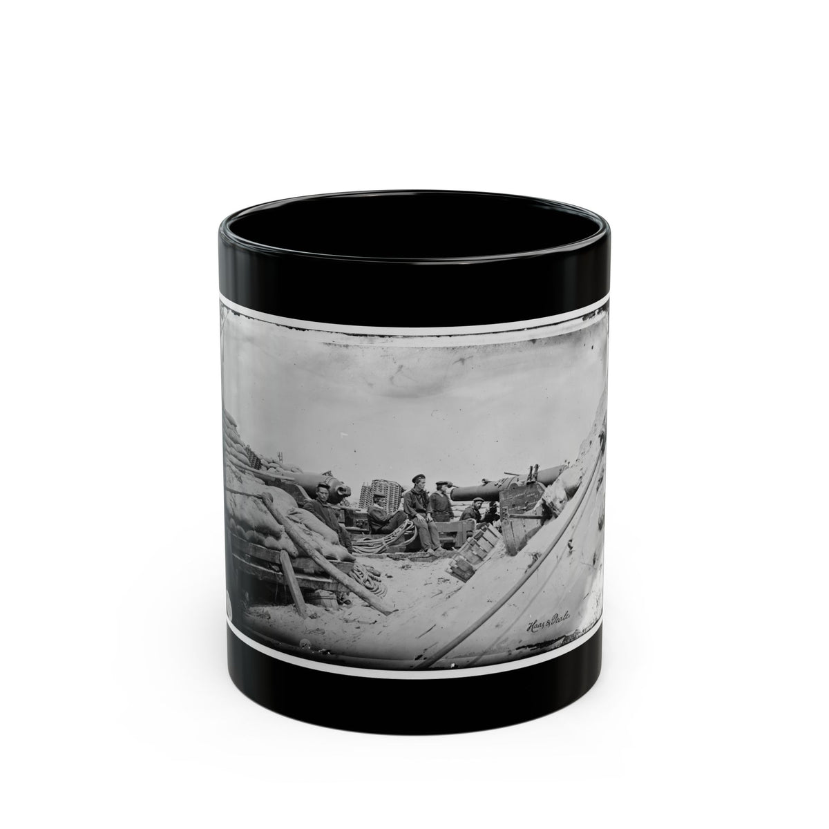 Morris Island, South Carolina. Naval Battery. Two 80-Pounder Whitworths. Breaching Battery Against Fort Sumpter (U.S. Civil War) Black Coffee Mug