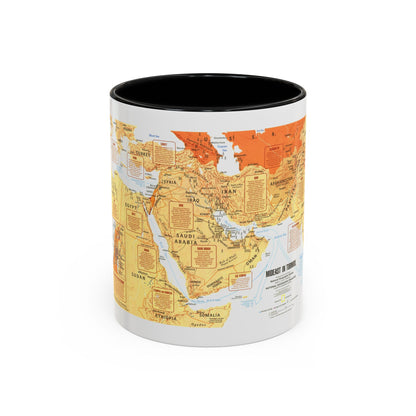 Middle East in Turmoil (1980) (Map) Accent Coffee Mug