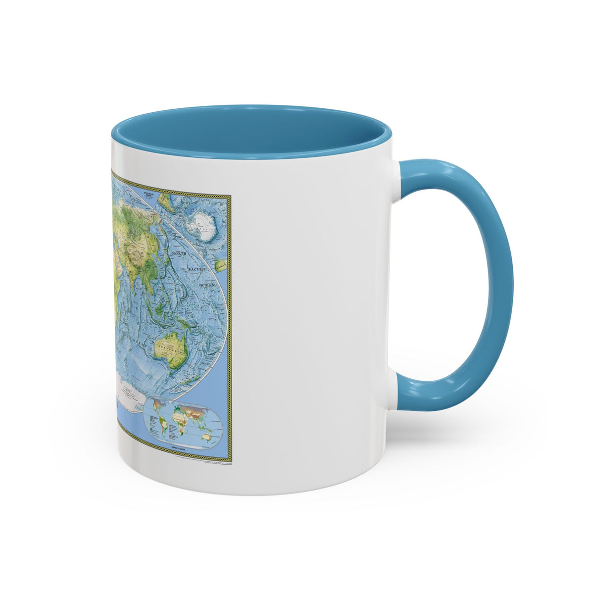 World Map - Physical (2005) (Map) Accent Coffee Mug