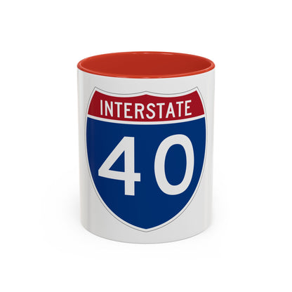 Interstate 40 (U.S. Highways) Accent Coffee Mug